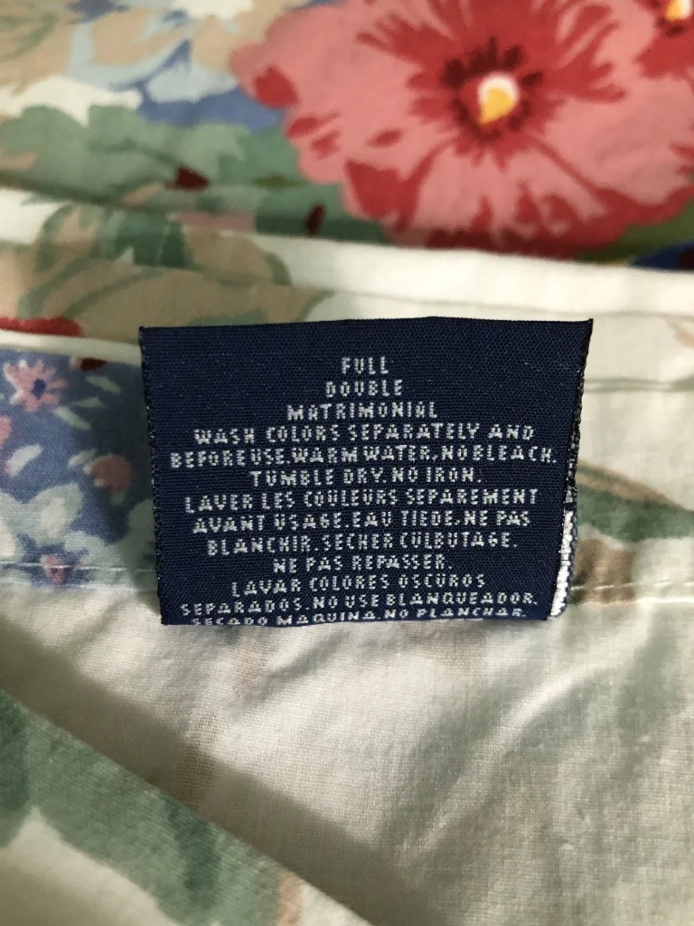 Ralph Lauren Full flat sheet Southampton Beach floral cotton percale vintage